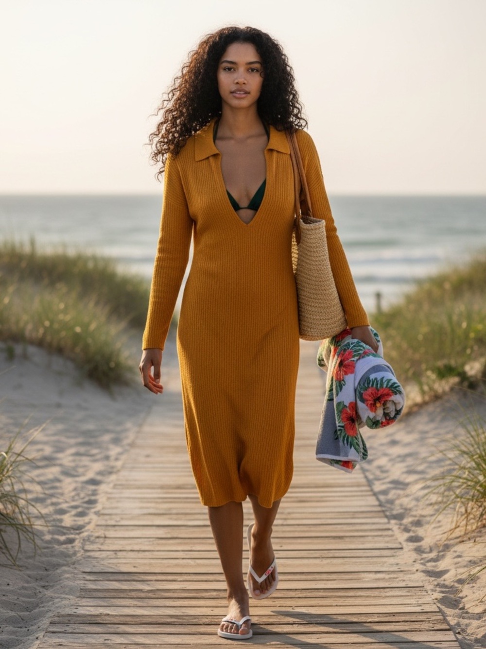 Free People Beach Aster Collar Tee Dress size M